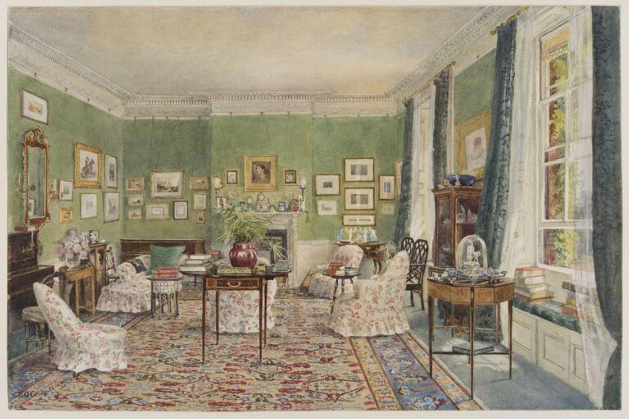 The Drawing room at 3, The Close, Winchester