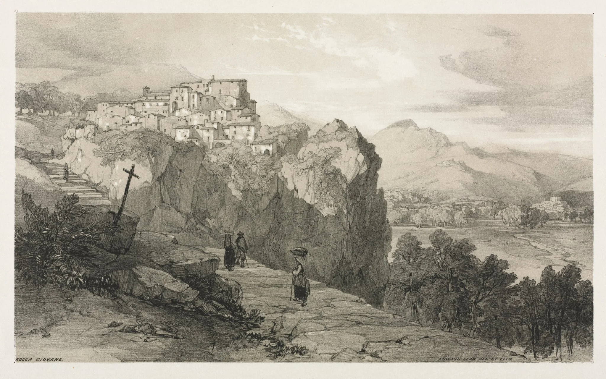 Rocca Giovane, by Edward Lear, 1841