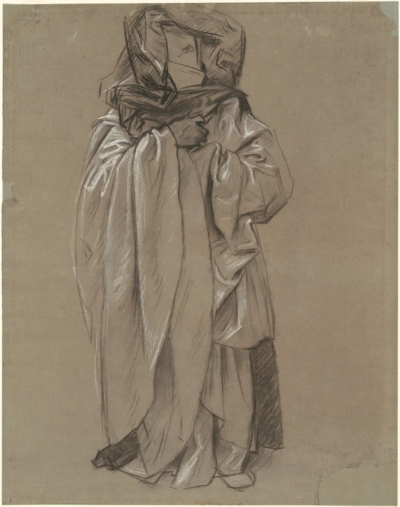 Study of Ezekiel for "Frieze of Prophets", by John Singer Sargent, charcoal, 1891