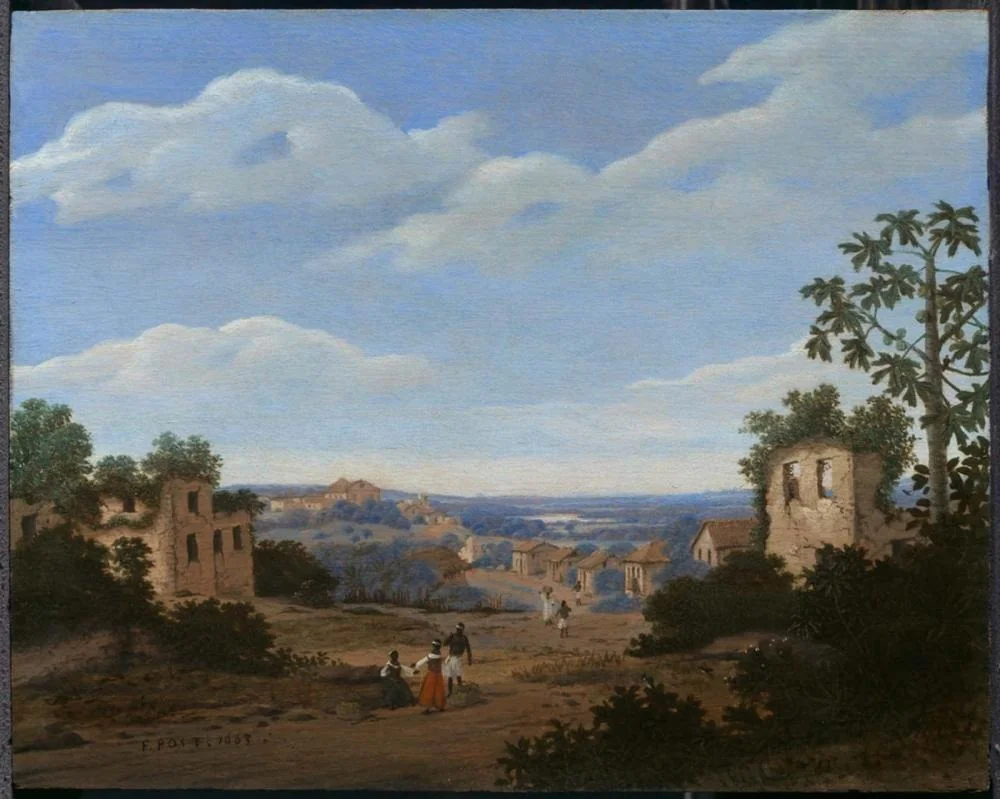 Landscape with Ruins in Olinda, by Frans Post, oil, 1663