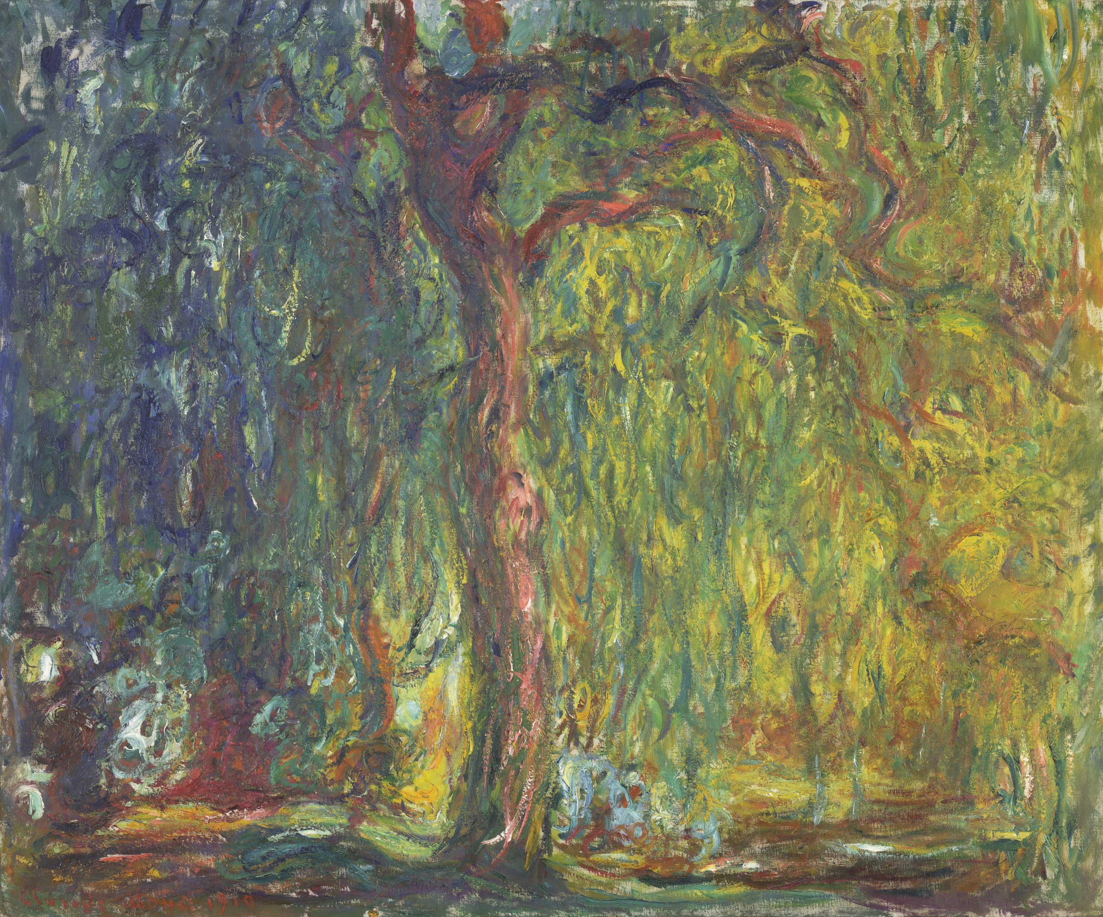 Weeping Willow, by Claude Monet, oil, 1918