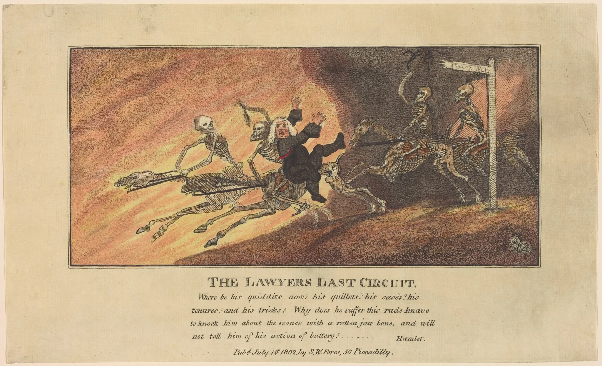 The Lawyers Last Circuit, by Thomas Rowlandson, ink, 1802