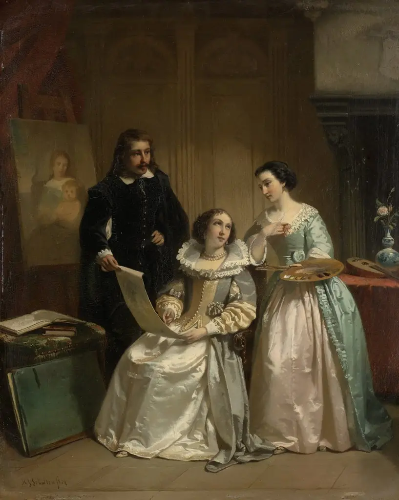 Gerard van Honthorst Shows Amalia van Solms the Drawings by his Pupil Louise of Bohemia