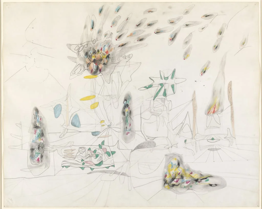 Untitled, by Roberto Matta, graphite, 1940