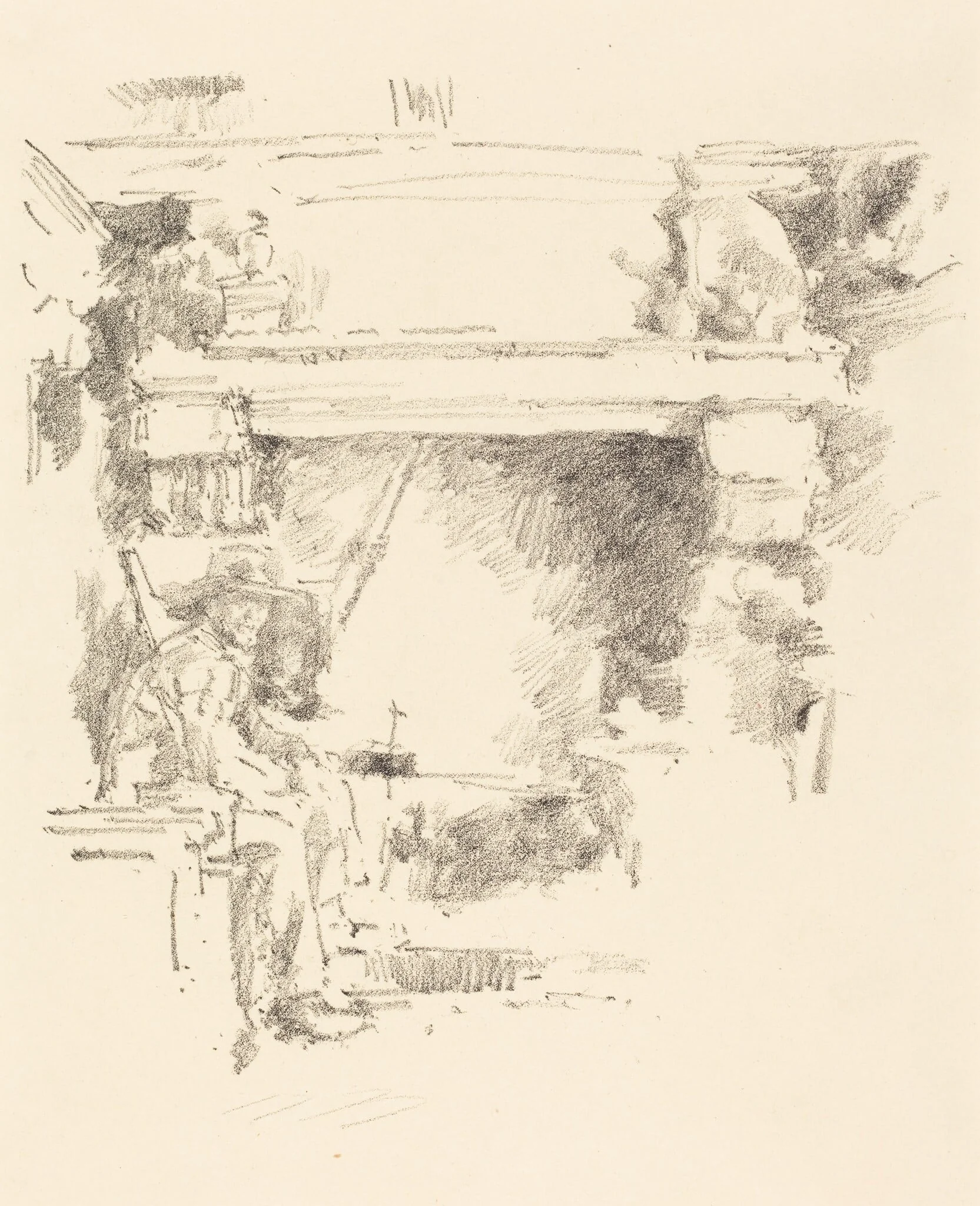 The Fireplace, by James McNeill Whistler, ink, 1893