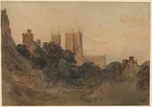Lincoln Cathedral from the Castle Moat