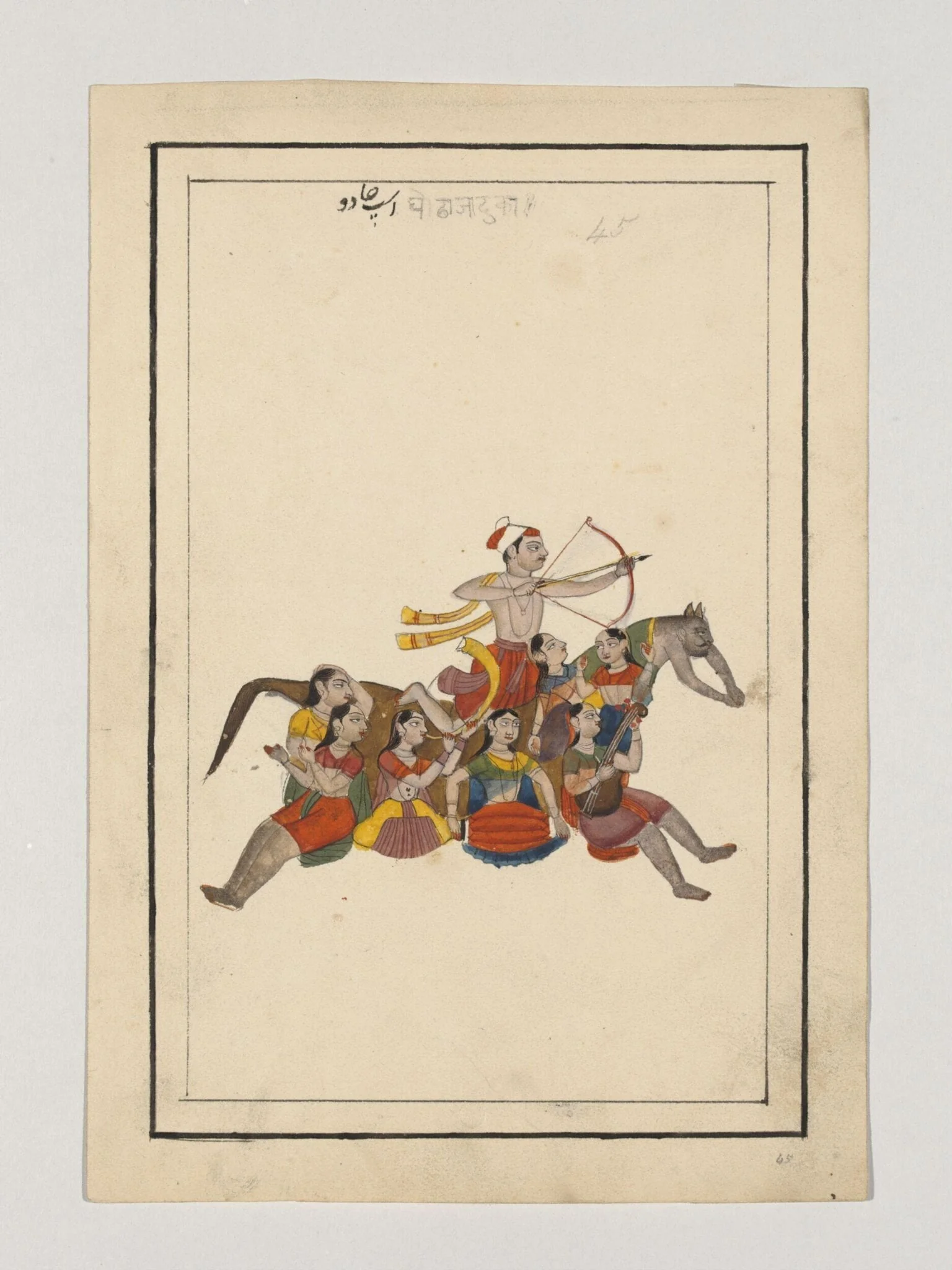 An archer riding a composite horse, by Unknown, paint, 1820