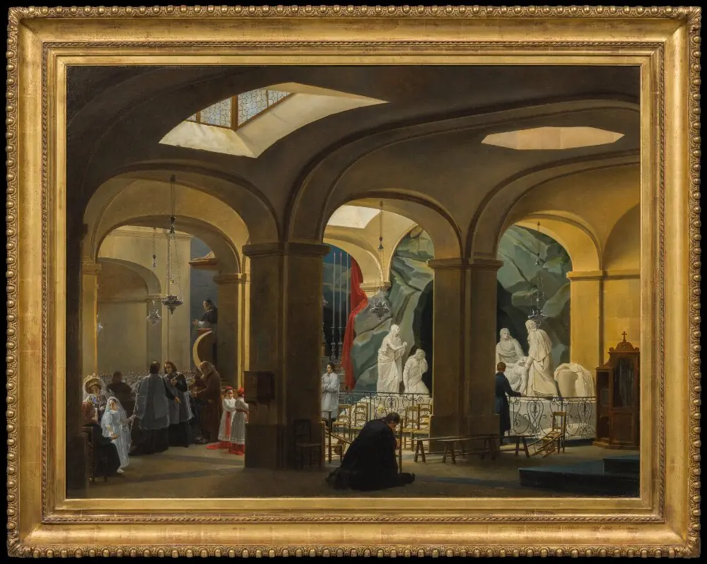 The First Communion in the Interior of the Crypt of the Church of St Roch, Paris