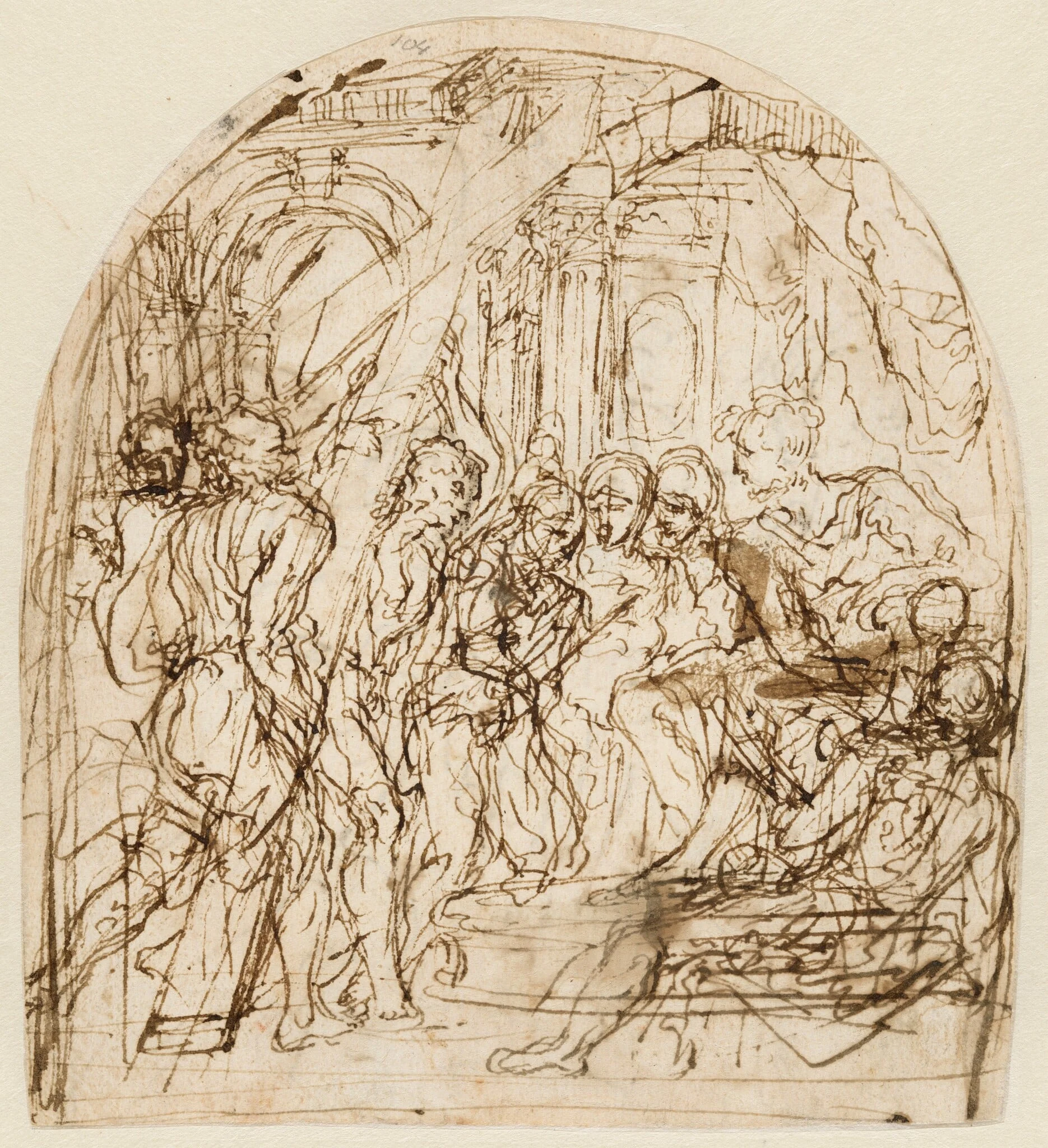 Christ Carrying the Cross, by Italian 17th Century, ink, 1601
