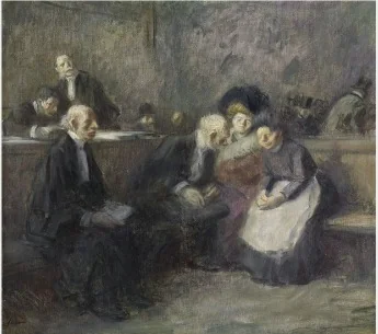 A Scene in the Law Courts, by Jean-Louis Forain, oil, 1905