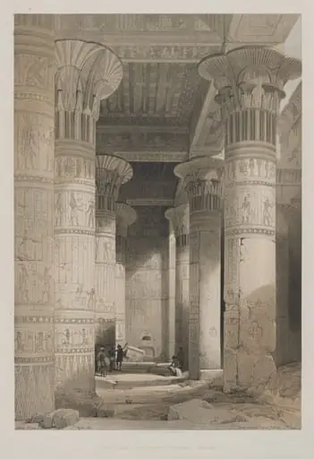 Egypt and Nubia, Volume I: View Under the Grand Portico of the Temple, Philae