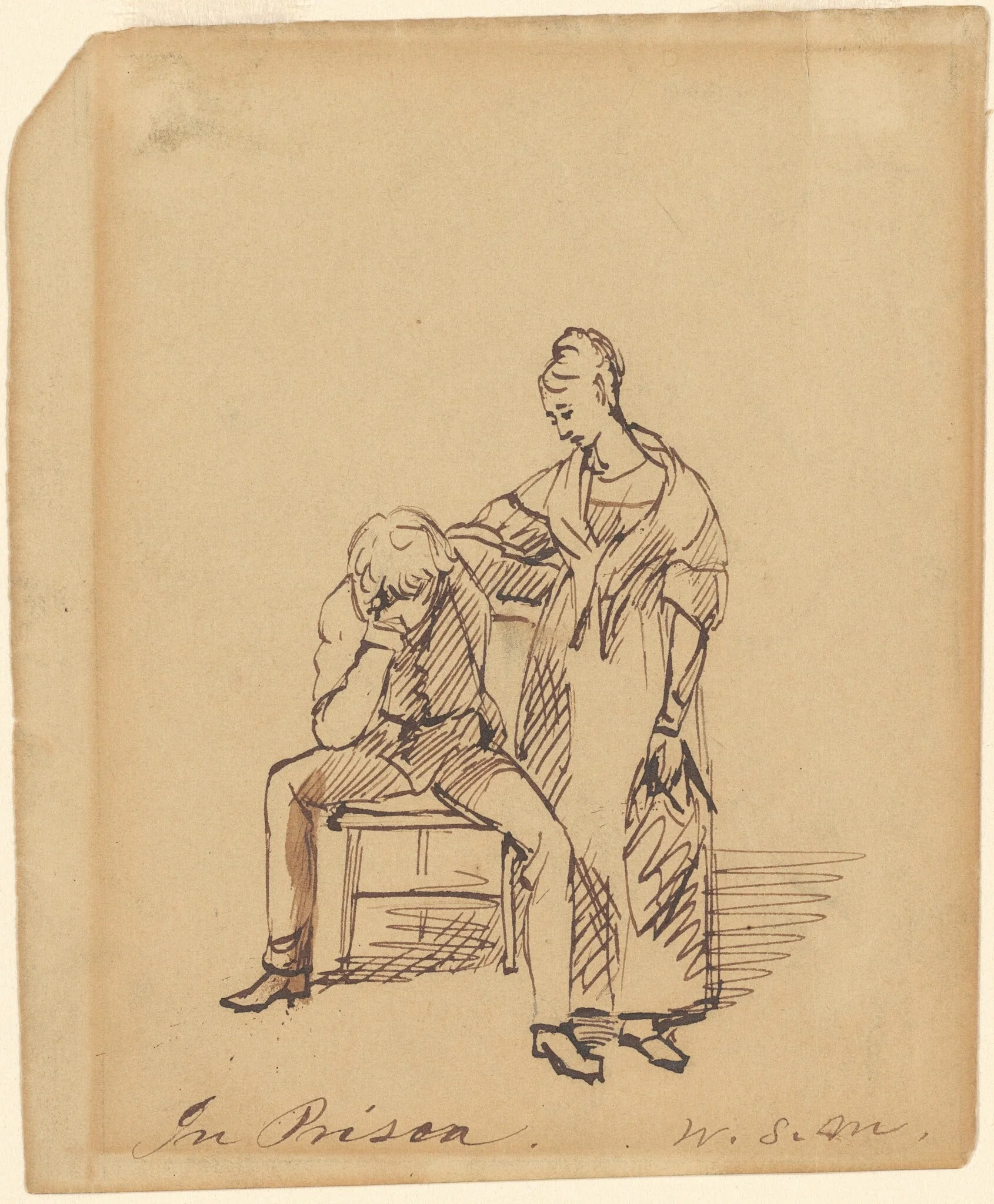 In Prison, by William Sidney Mount, ink, 1844