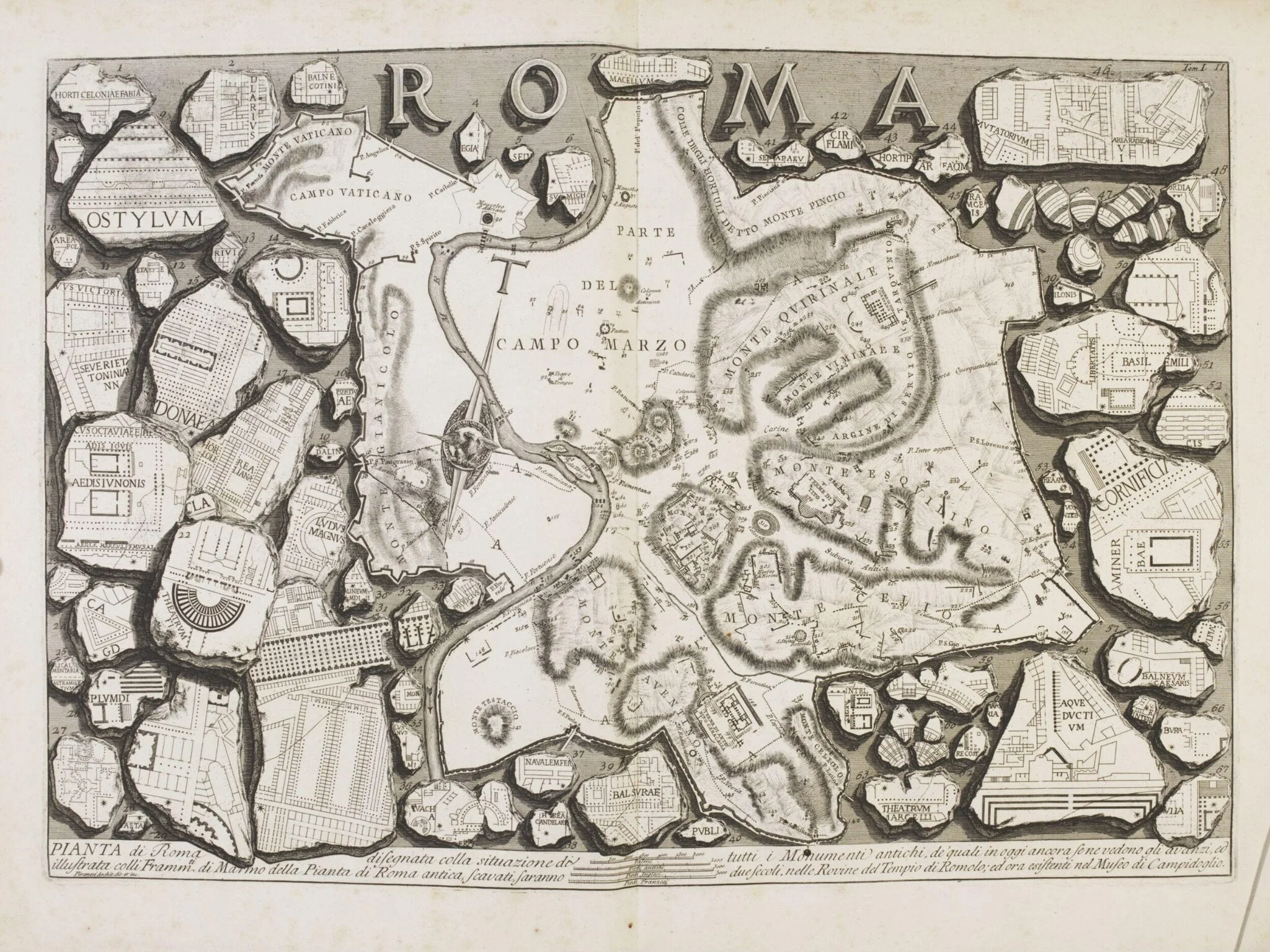 Plan of Rome, by Giovanni Battista Piranesi, 1756