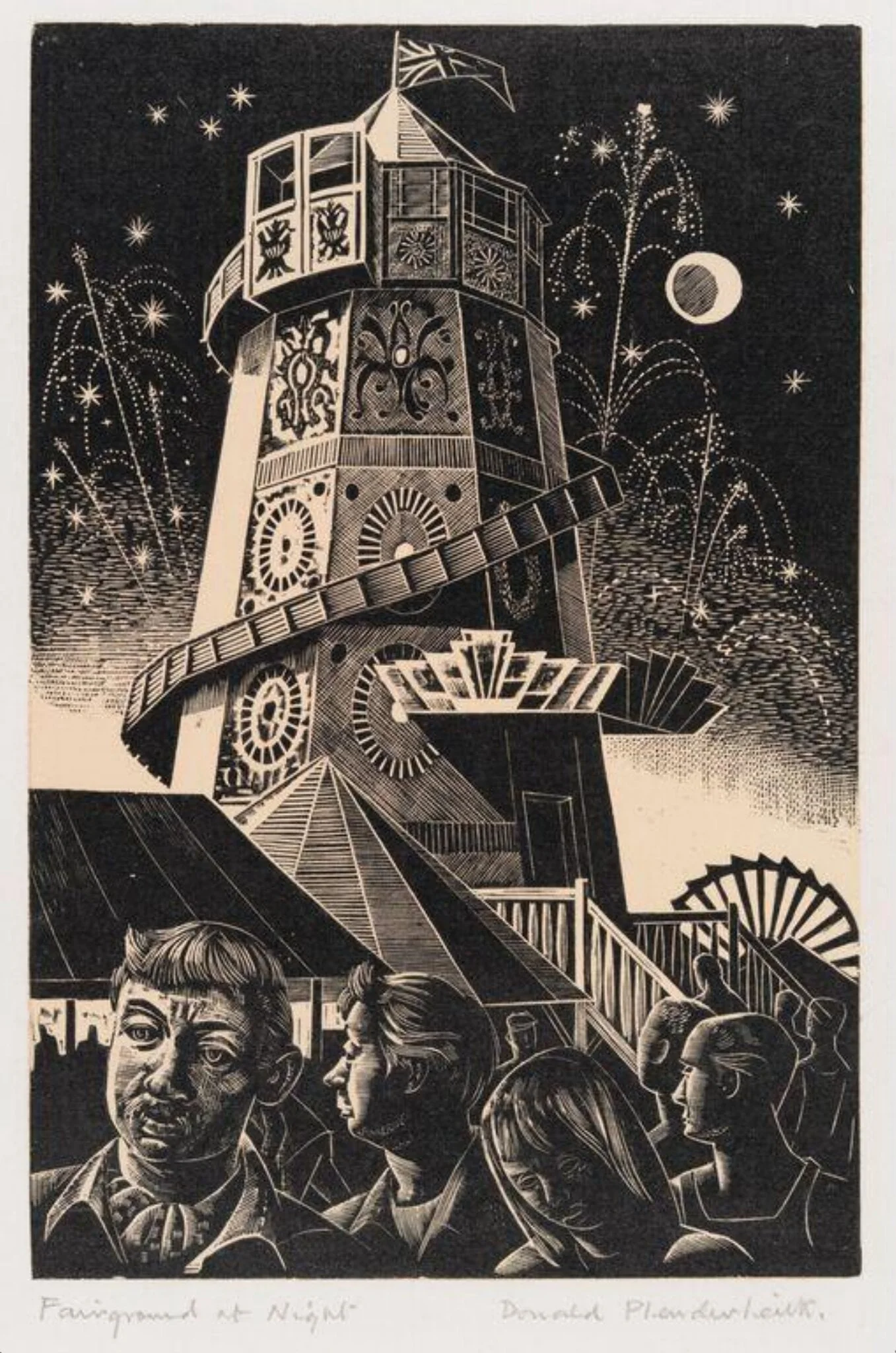 Fairground at Night, by Thomas Donald Plenderleith, 1957