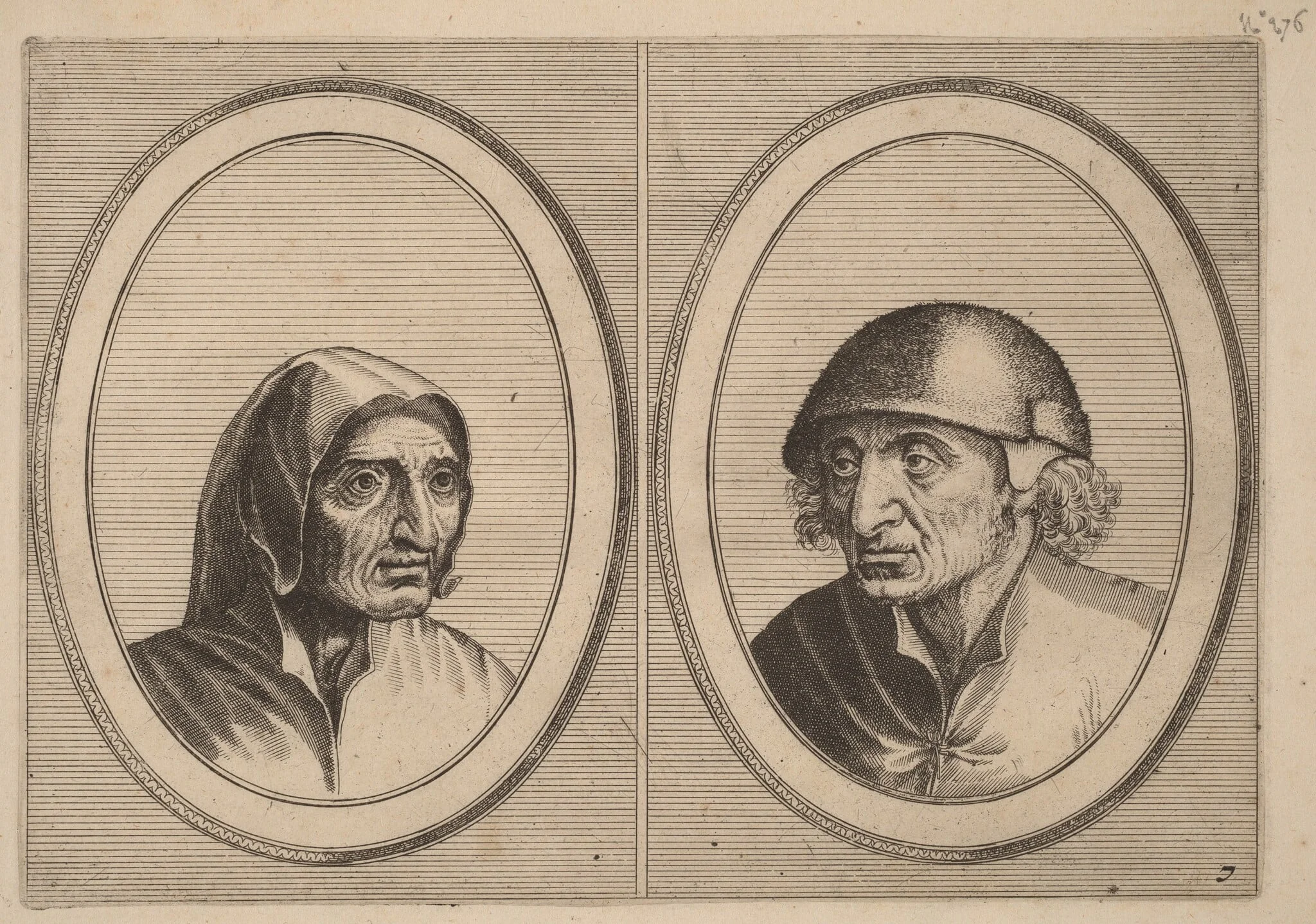 "Rijckje Schimmel-penninghs" and "Lubbert Leever-worst", by Johannes van Doetechum the Elder, ink, 1564