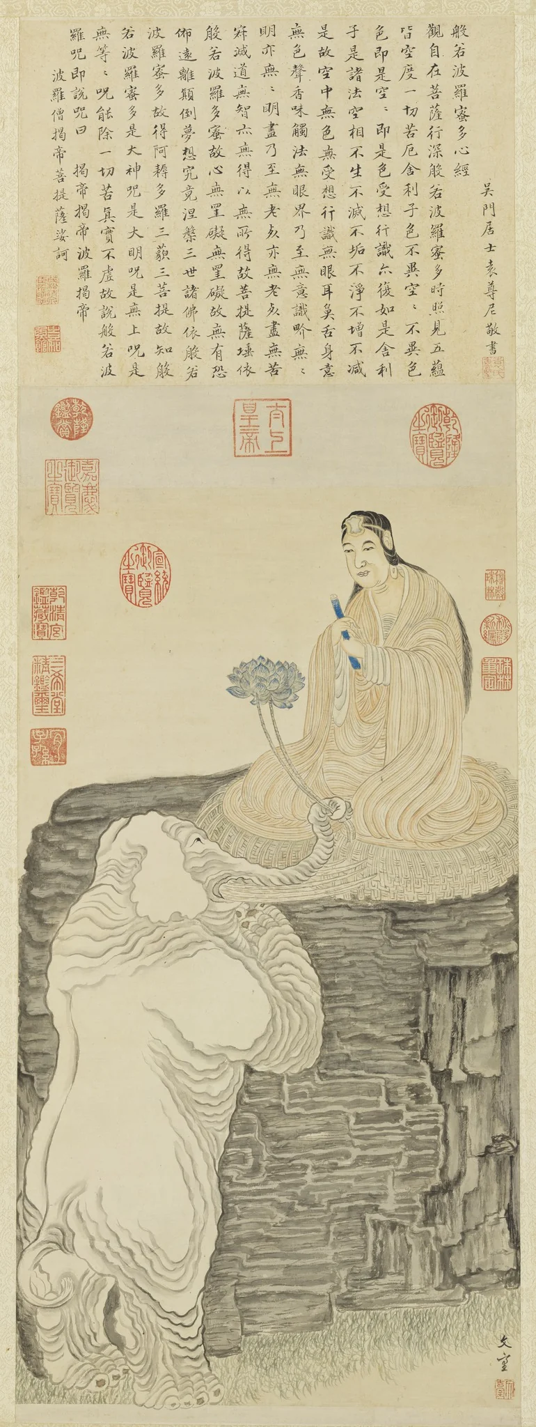 An Elephant Making an Offering to a Bodhisattva, by Wen Tai, unspecified
