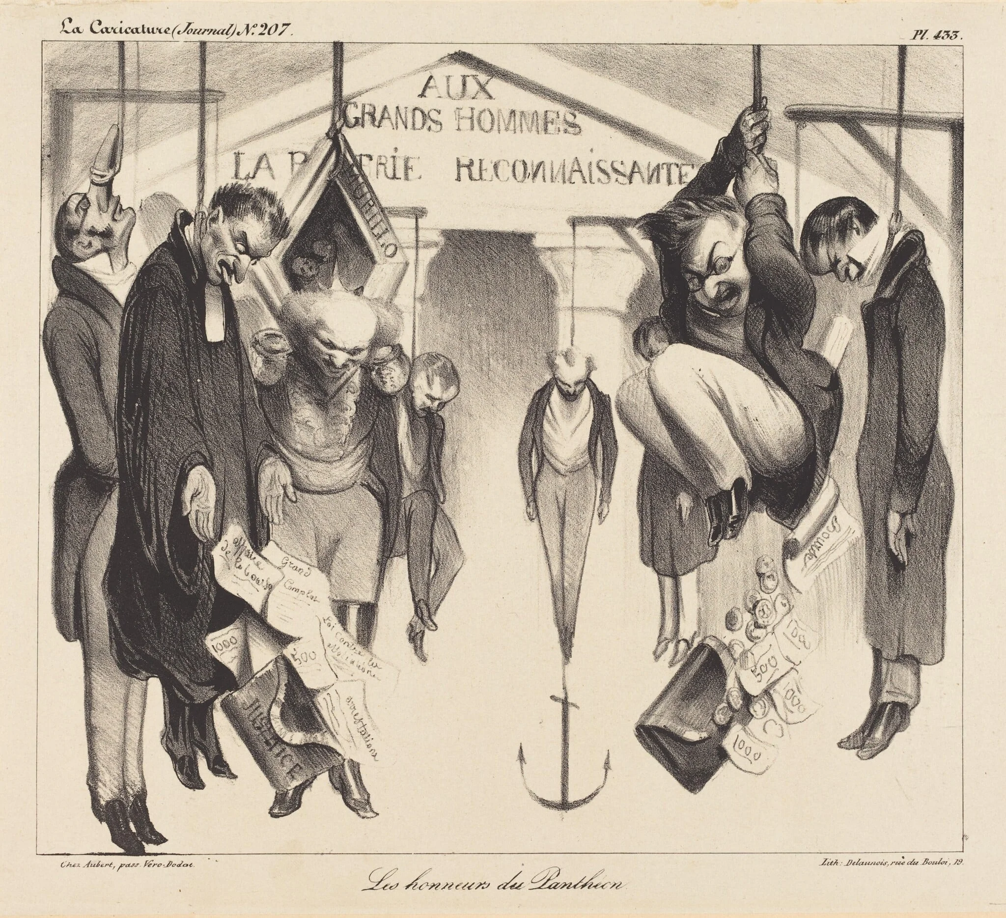 Les honneurs du Panthéon, by Honoré Daumier, ink, 1834