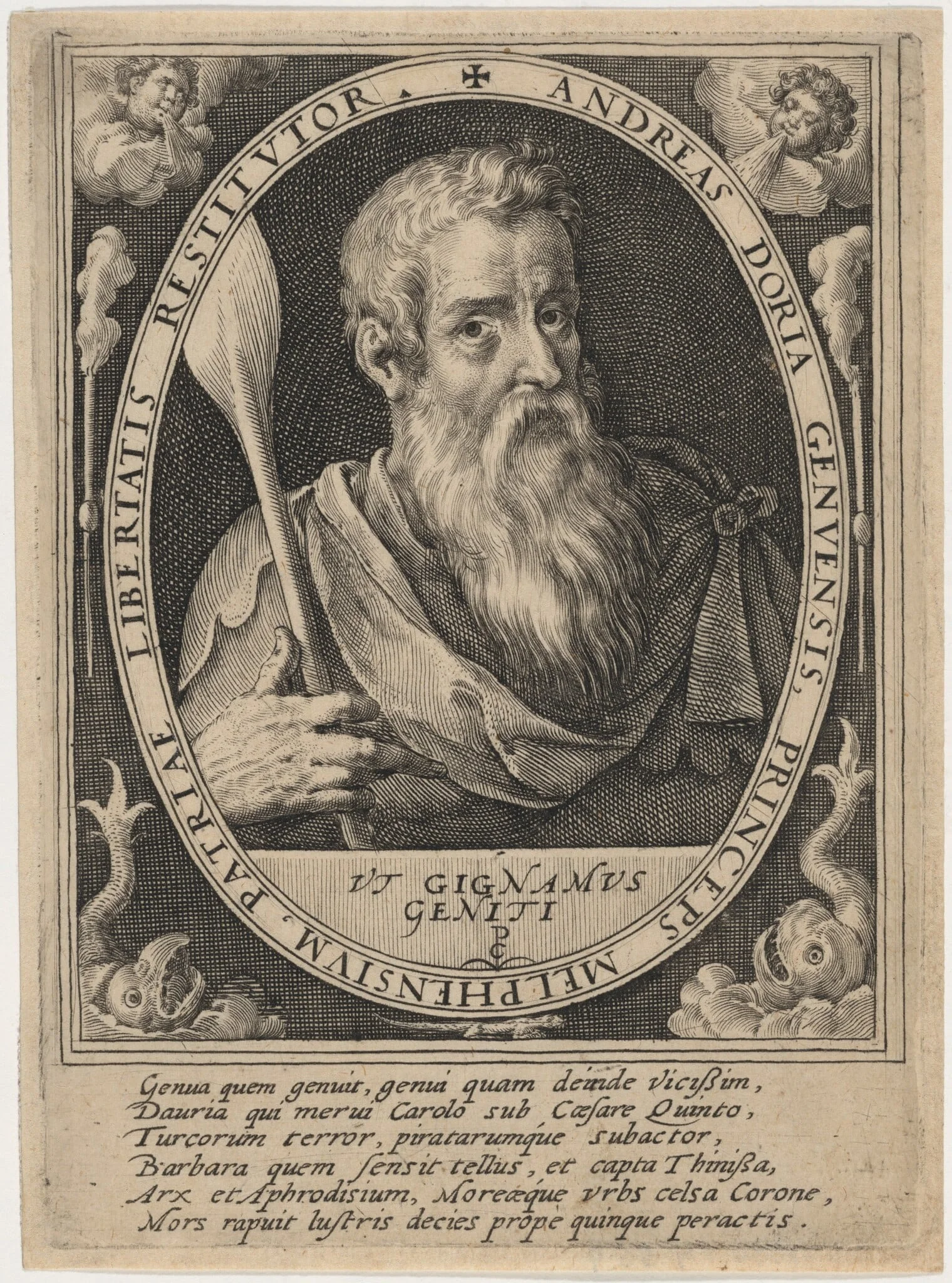 Andrea Doria, by Crispijn van de Passe I, ink, 1598