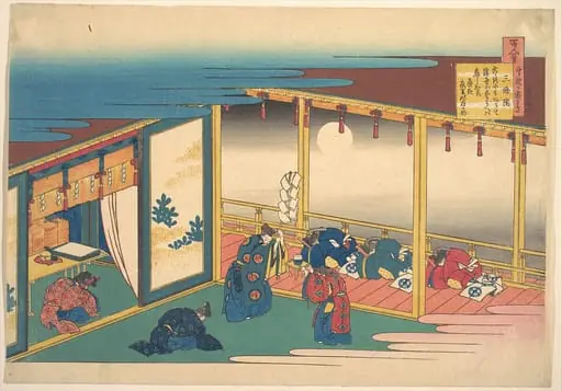 百人一首　うばがゑとき　三条院|Poem by Sanjō-in, from the series One Hundred Poems Explained by the Nurse (Hyakunin isshu uba ga etoki)