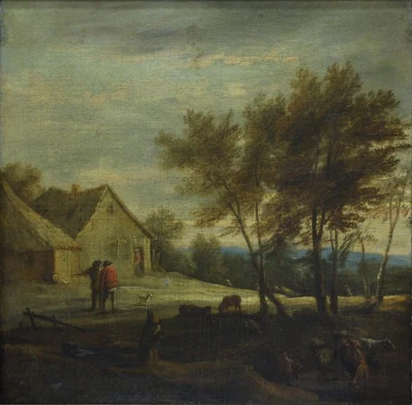 Surrounding of village, by David Teniers the Younger, oil, 1650