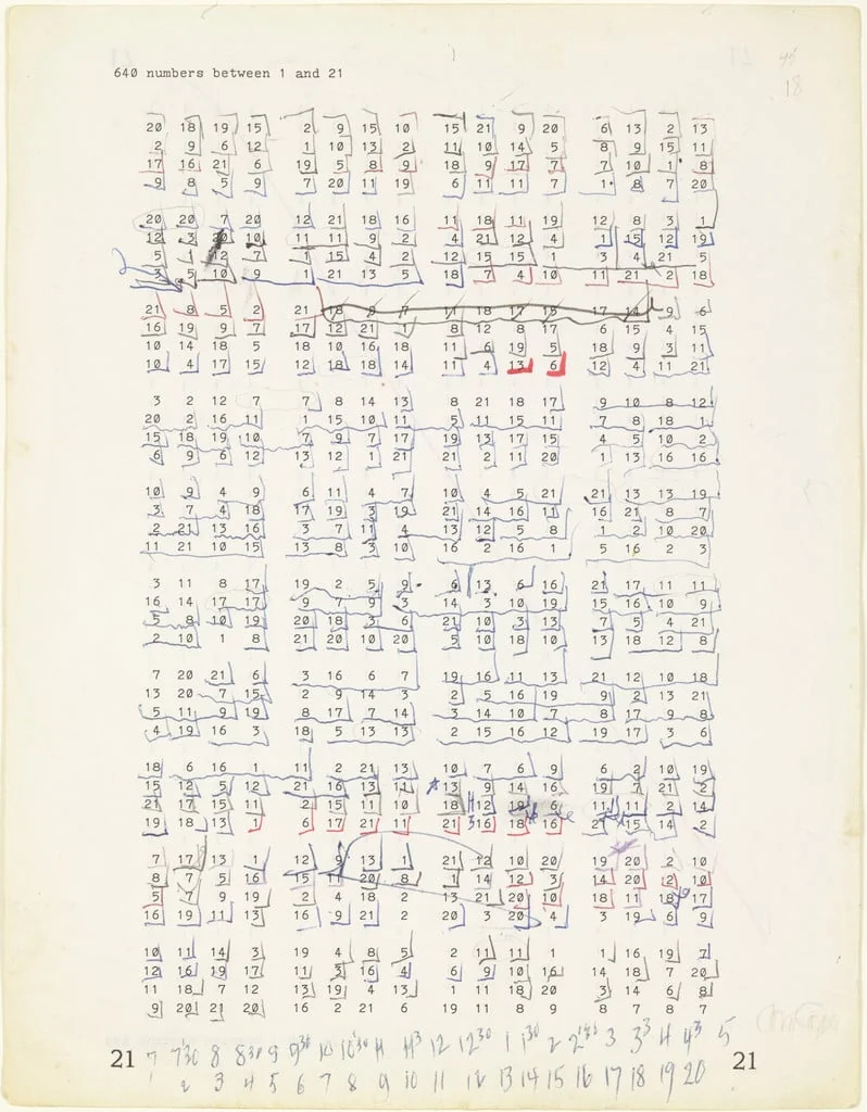 Untitled, by John Cage, graphite, 1969
