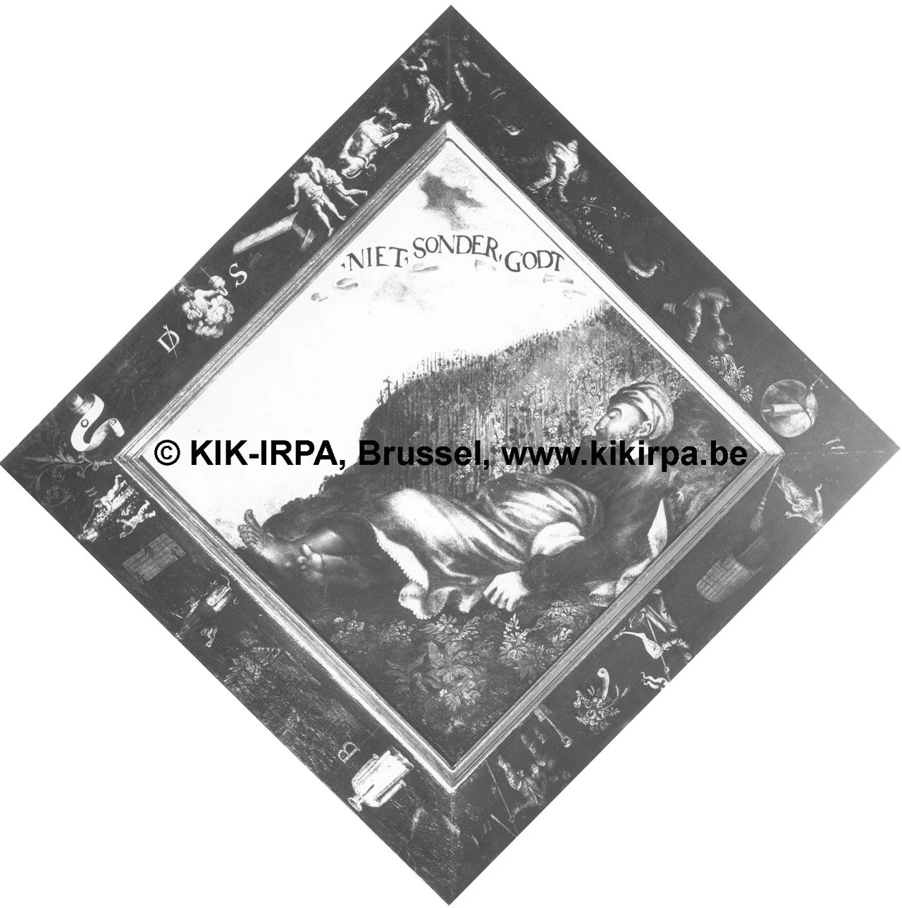 Blazon of the Berchem Chamber of Rethoric "De bloeiende Wijngaard, by Unknown, oil, 1561