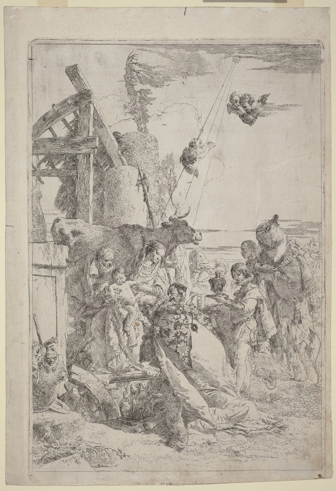 The Adoration of the Magi, by Giovanni Battista Tiepolo, ink, 1740