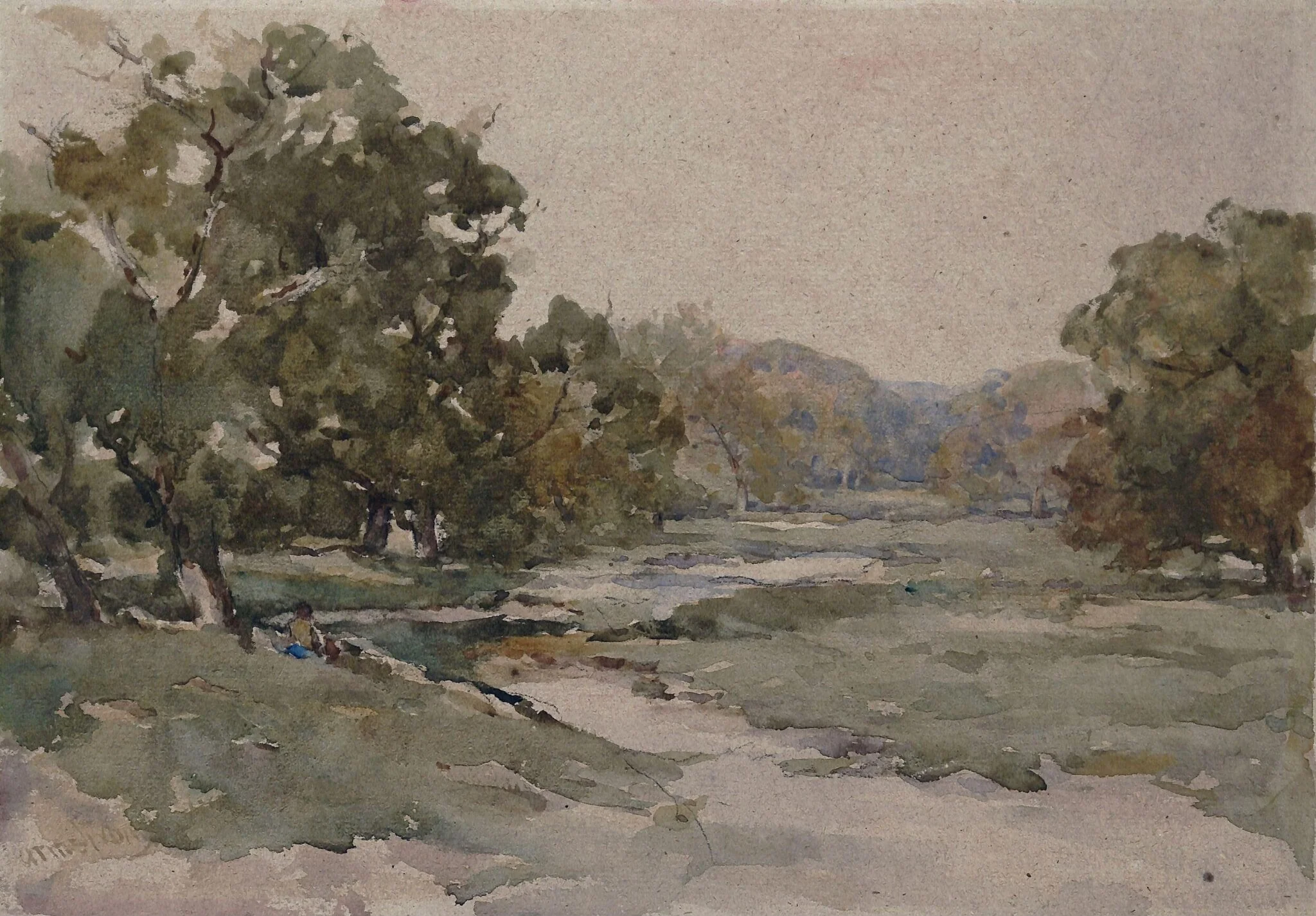 Landscape, by Francis Abel William Taylor Armstrong, watercolor, 1865