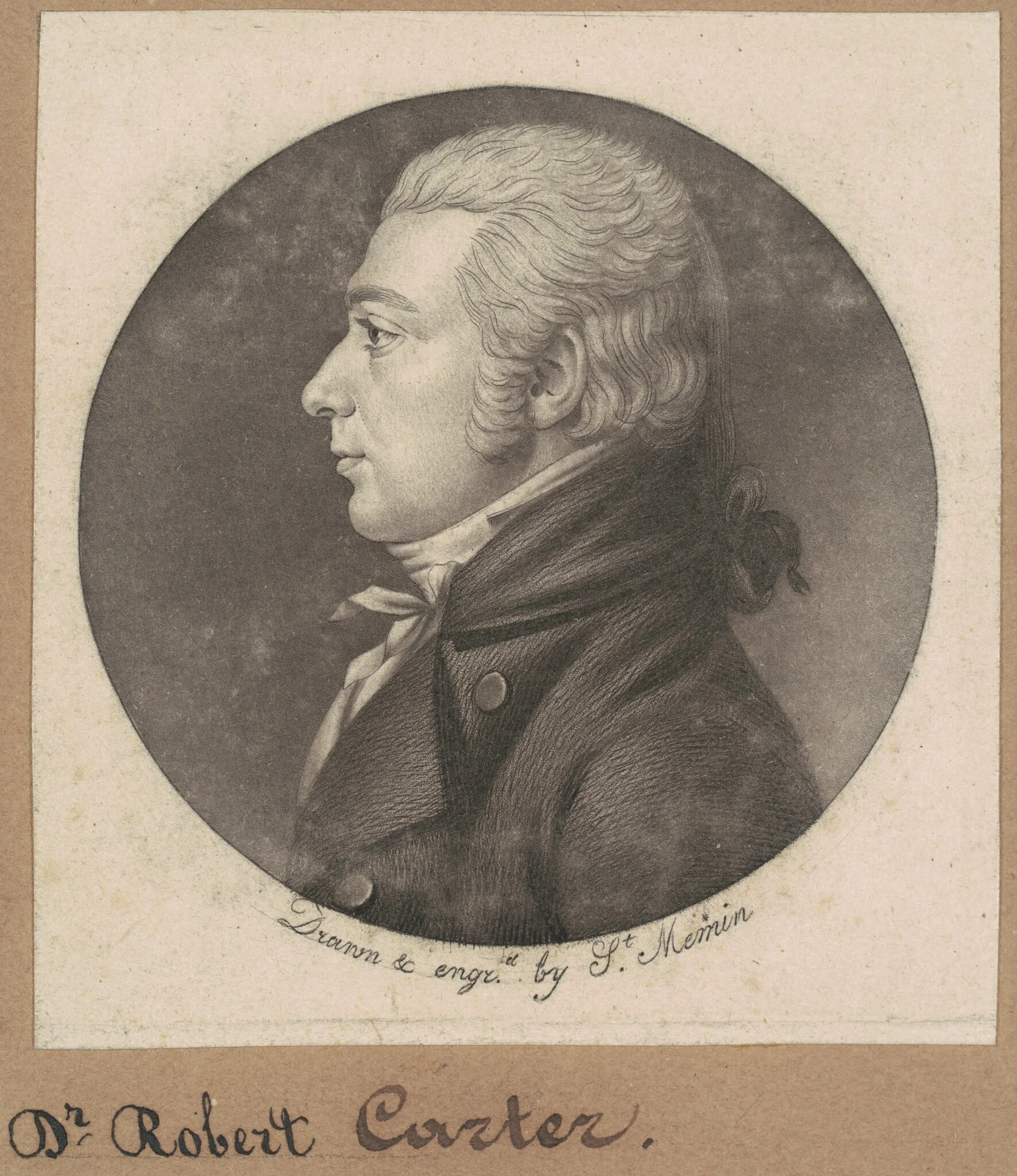 Robert Carter, by Charles Balthazar Julien Févret de Saint-Mémin, ink, 1801