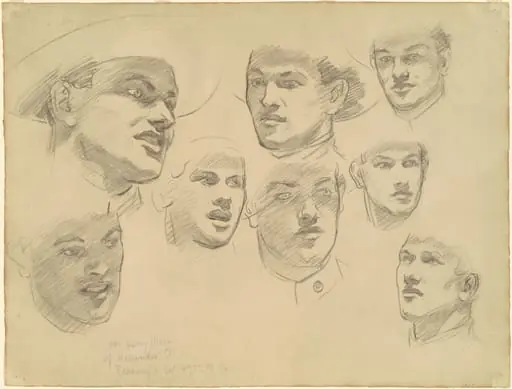 Studies for "Entering the War"