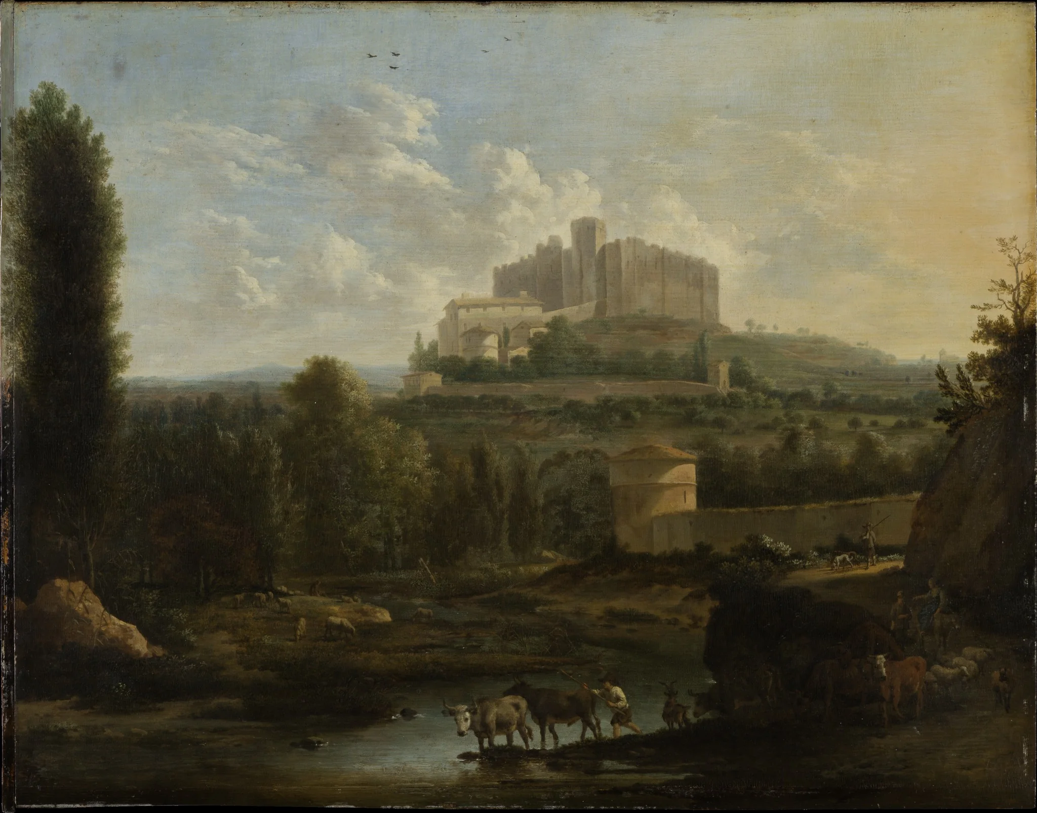Landscape with the Castle of Francheville, by Frederik de Moucheron, oil, 1669