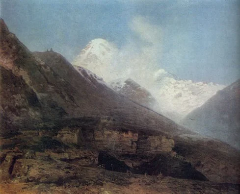 Mount Kazbek, by Gevorg Bashinjaghian, oil, 1898