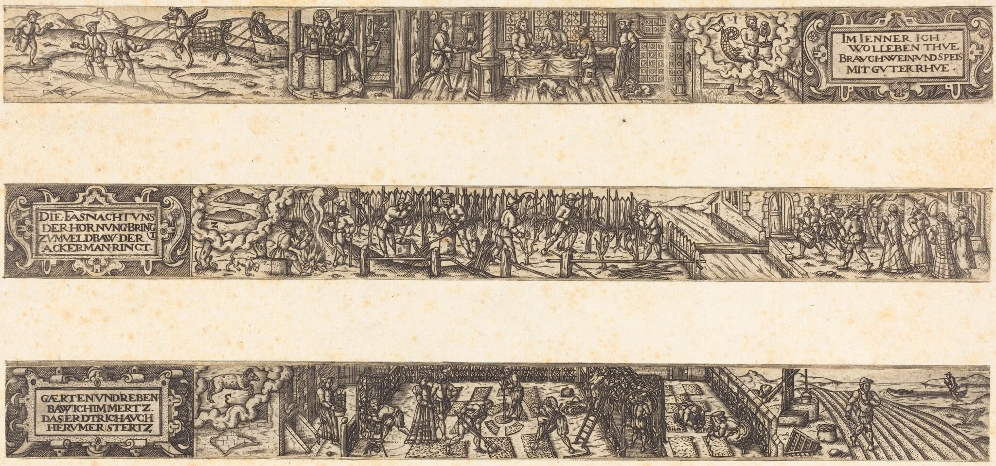 Three Months, by Franz Brun, ink, 1584
