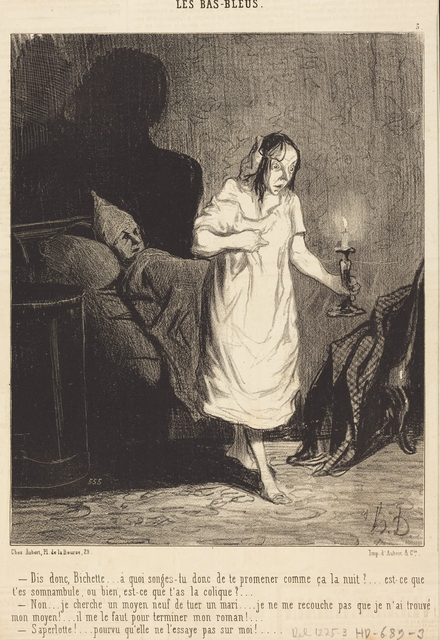 Dis donc, Bichette... a quoi songes-tu donc..., by Honoré Daumier, ink, 1844