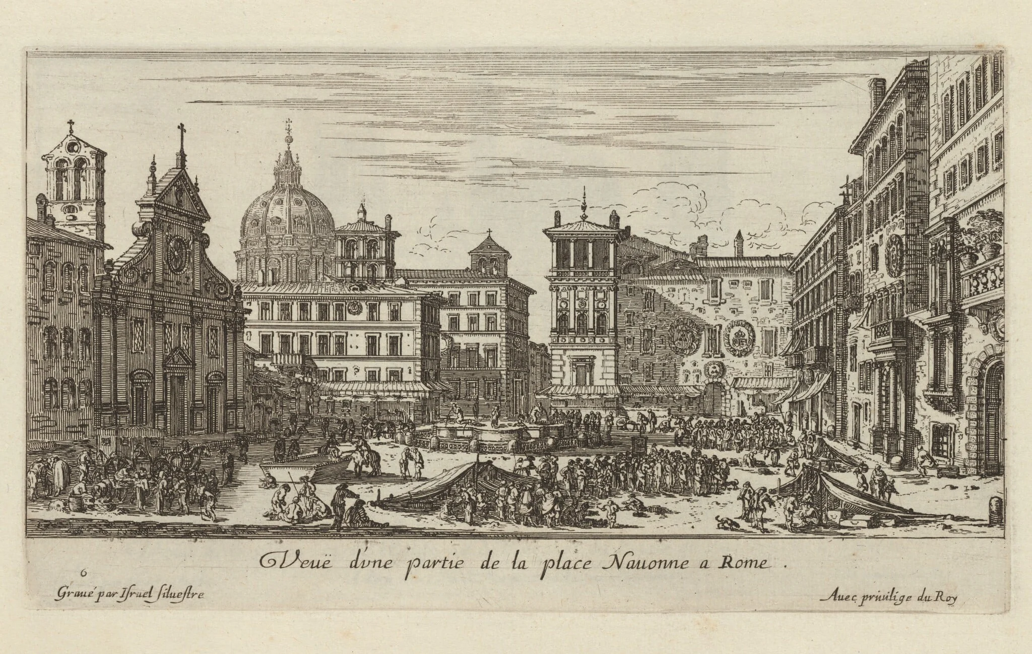 Veuë d'une partie de la place Navonne a Rome