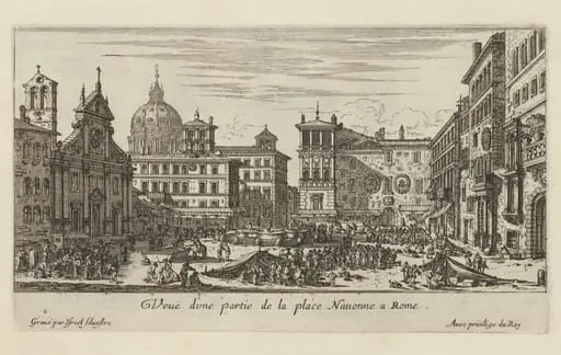 Veuë d'une partie de la place Navonne a Rome