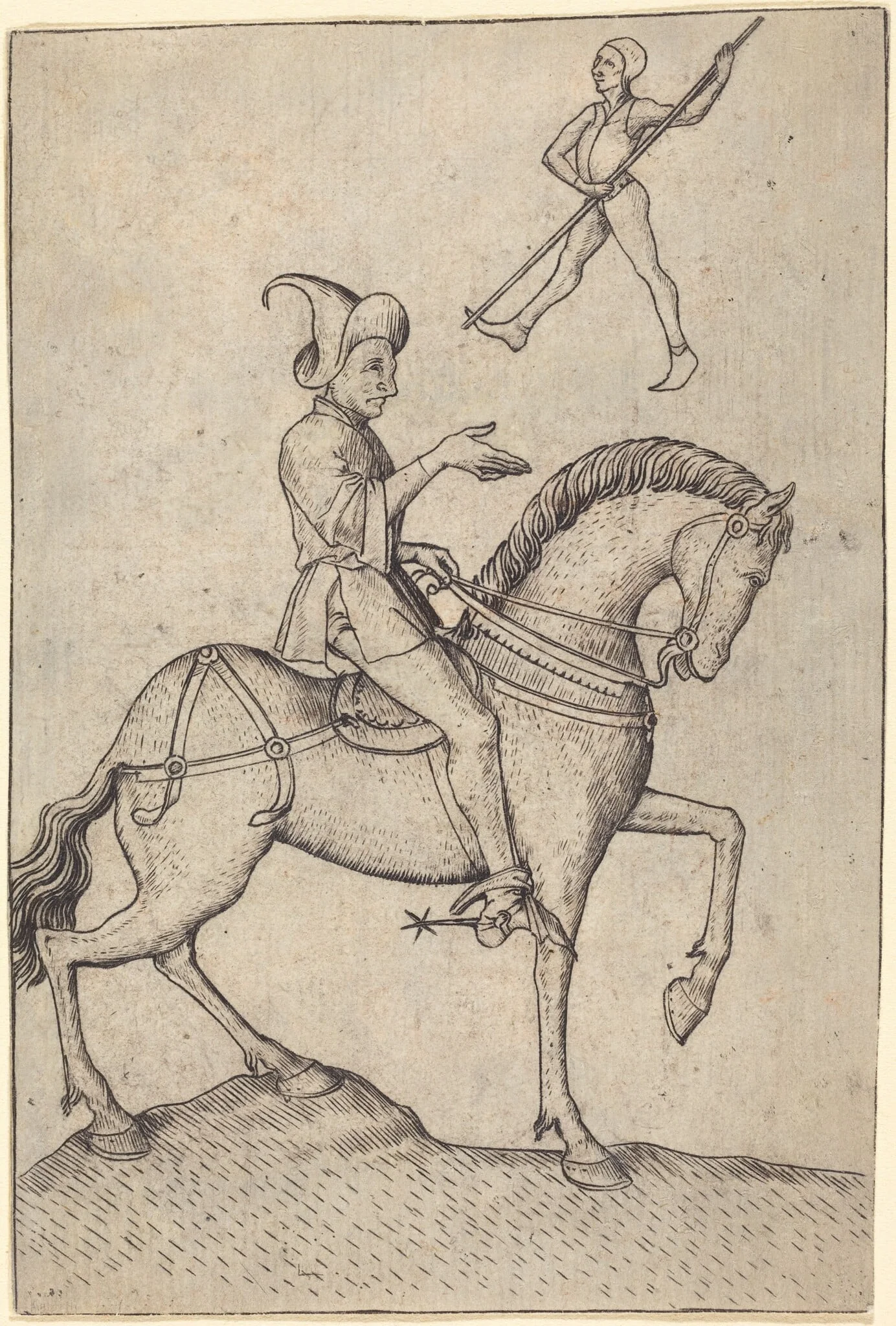 The Knight of Men, by Master E.S., ink, 1463