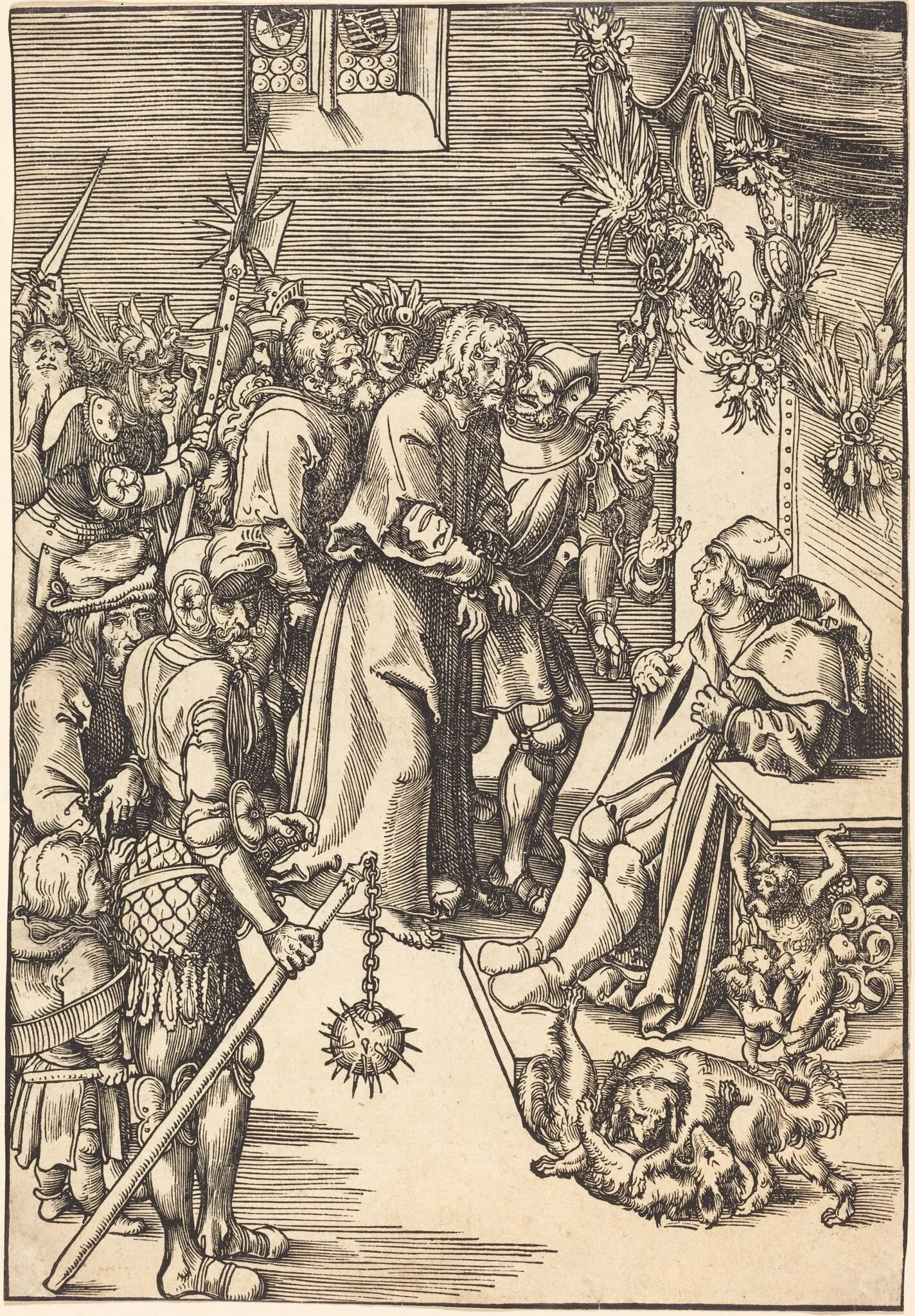 Christ before Caiaphas, by Lucas Cranach the Elder, ink, 1512
