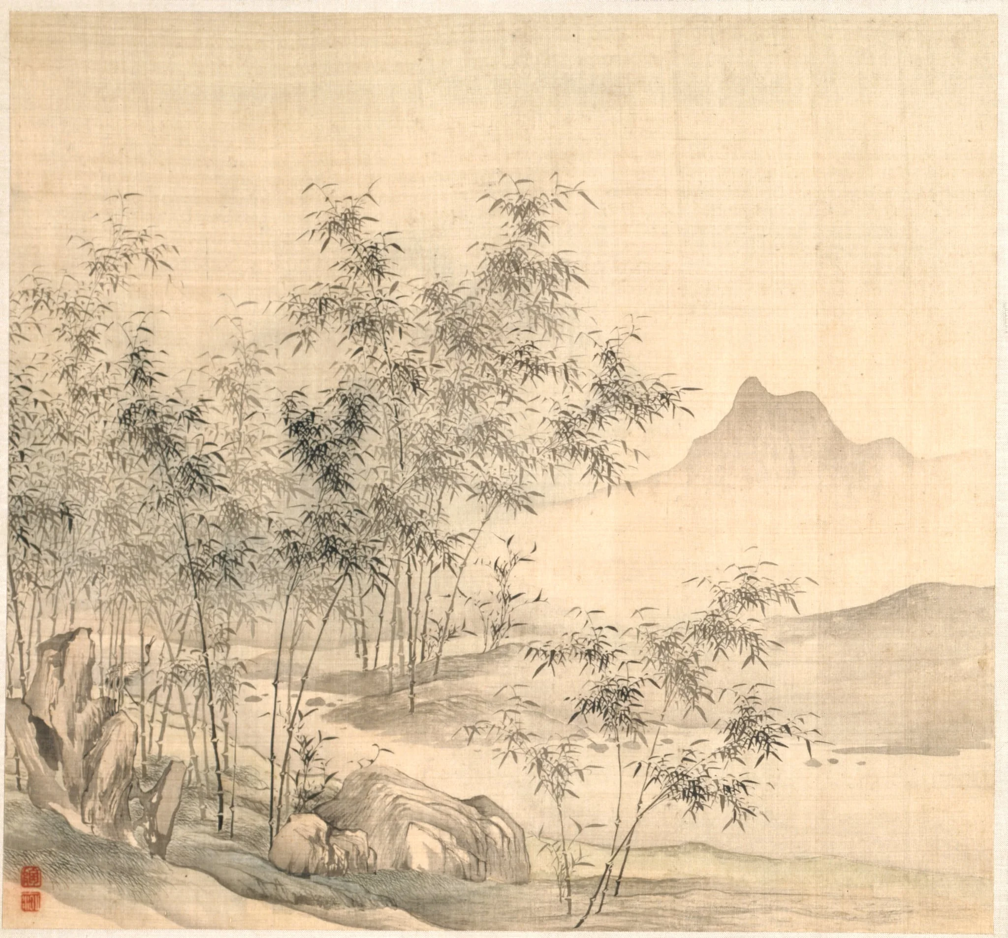 A Solitary Crane in the Bamboo Grove, by Tao Hong, unspecified, 1604