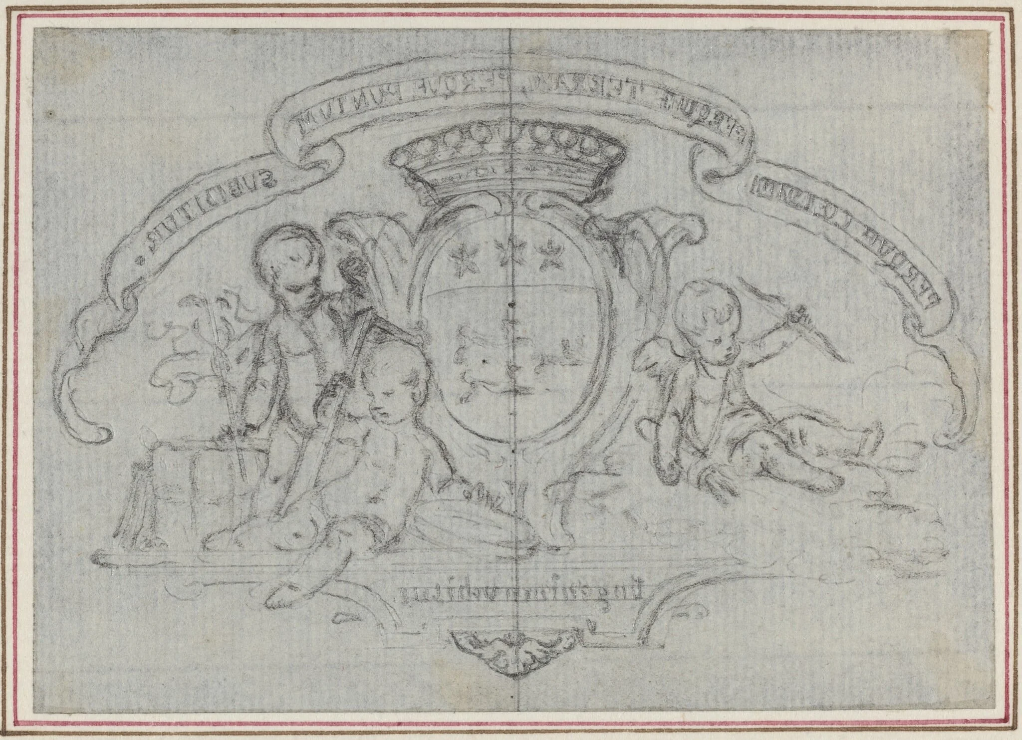 Coat of Arms with Three Putti