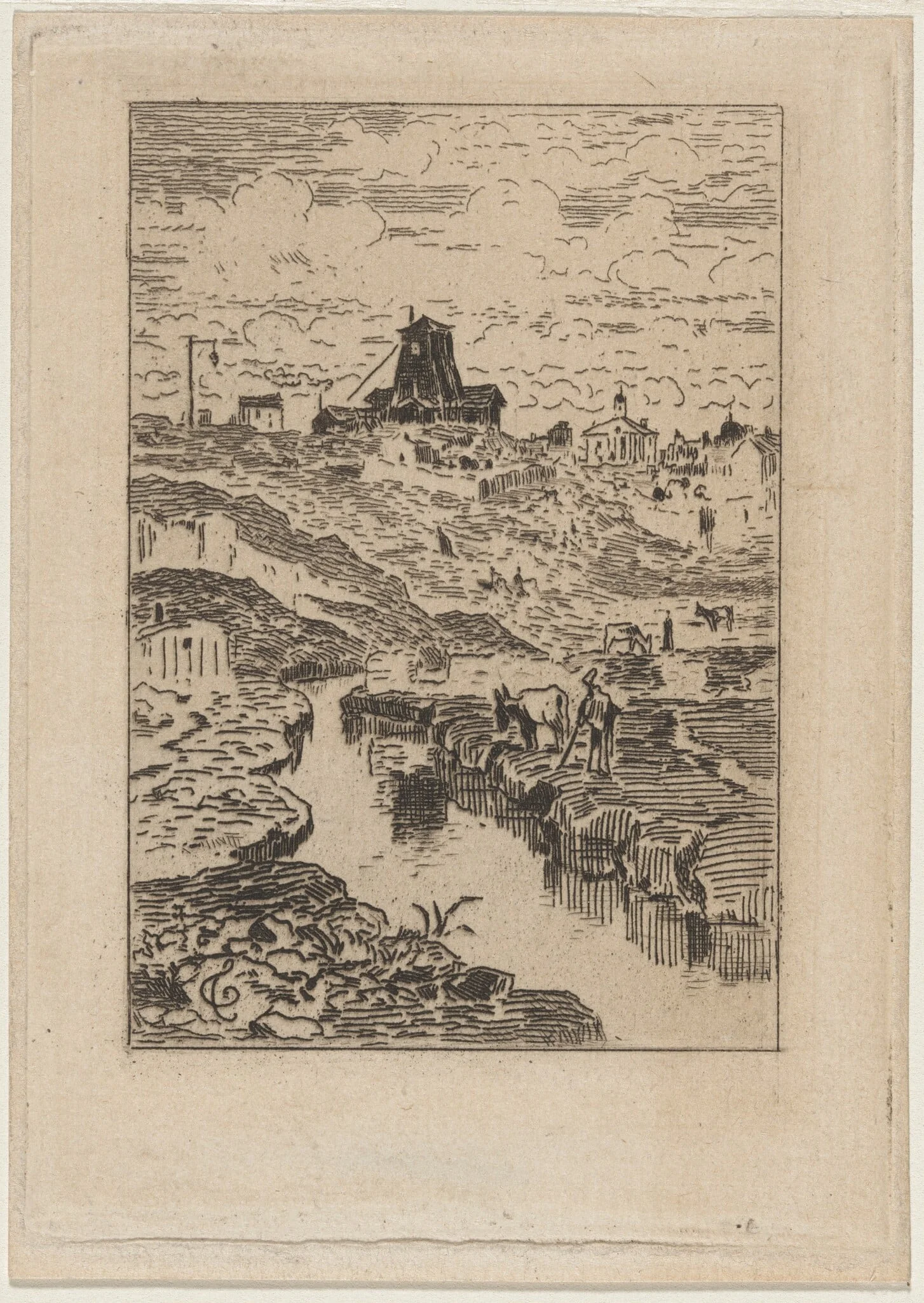 Le Puits de la Butte-aux-Cailles, by Félix-Hilaire Buhot, ink, 1872