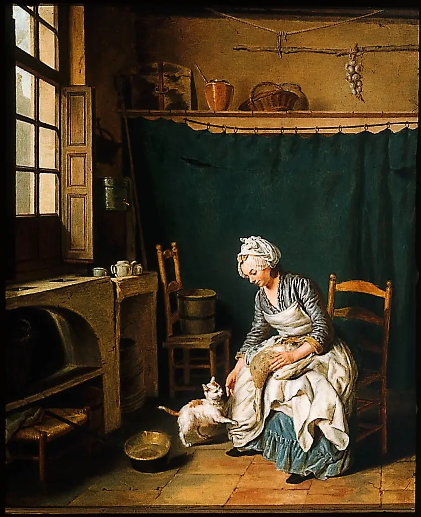 Servant Girl Plucking a Chicken