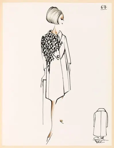 Manteau blanc à motif noir