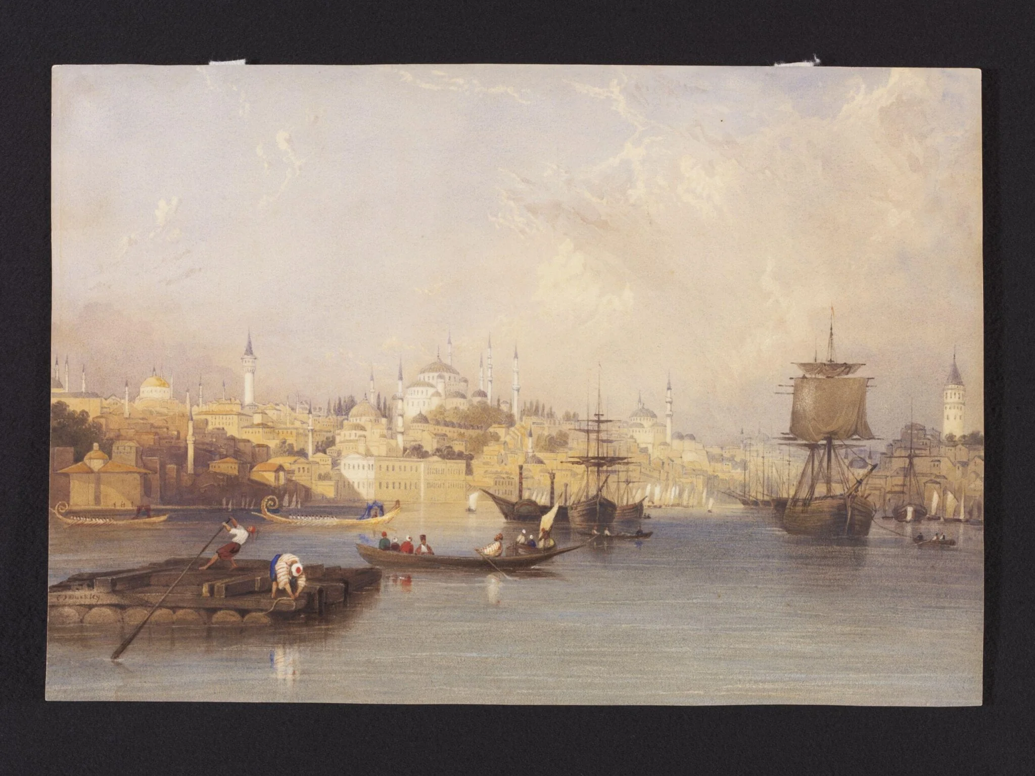 Constantinople. From the Entrance to the Golden Horn, by Charles F. Buckley, watercolor, 1841