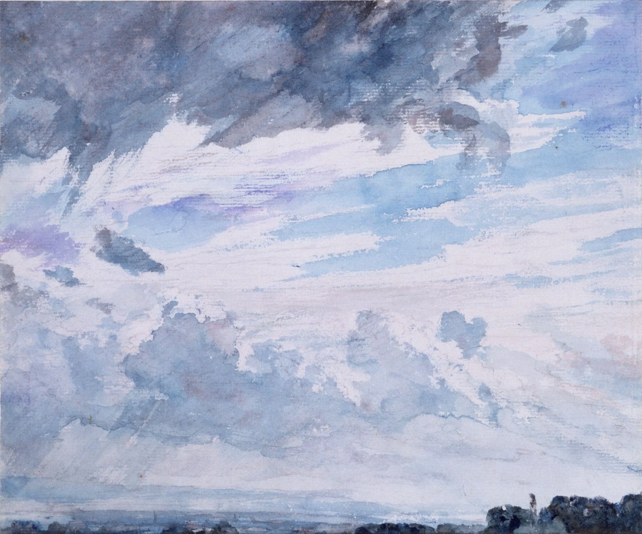 Study of clouds above a wide landscape