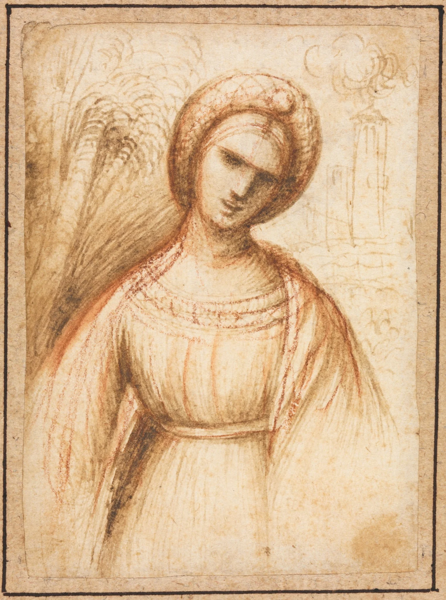 Lady in a Landscape (recto), by Dosso Dossi, 1521