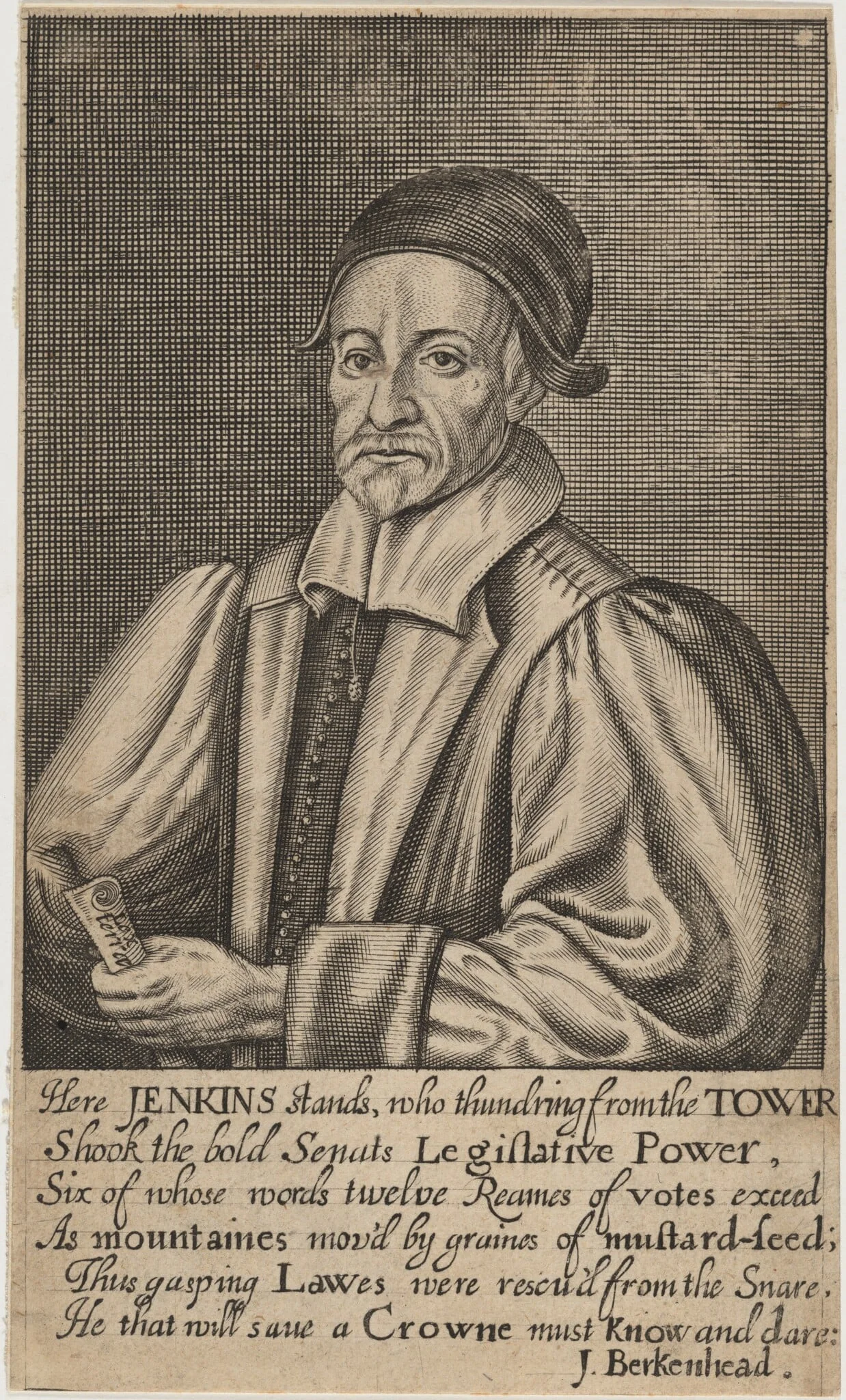 David Jenkins, Welsh Magistrate and Royalist, by Unknown, ink, 1681