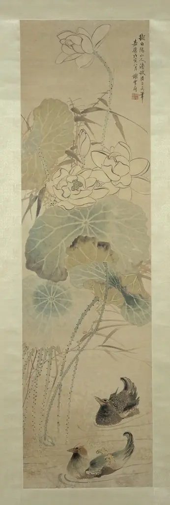 Lotus and Mandarin Ducks