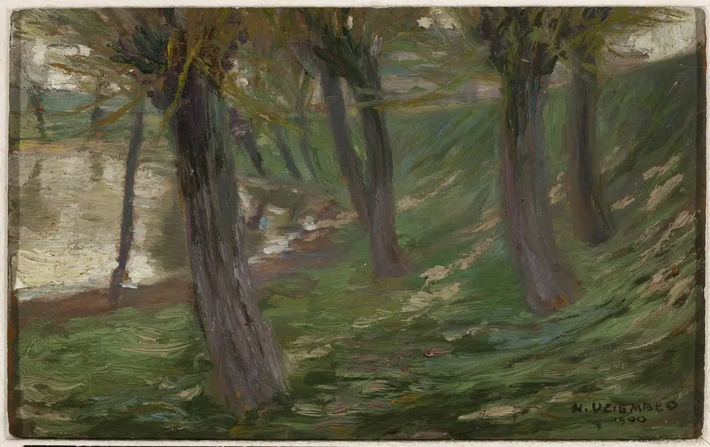 Willows at a pond