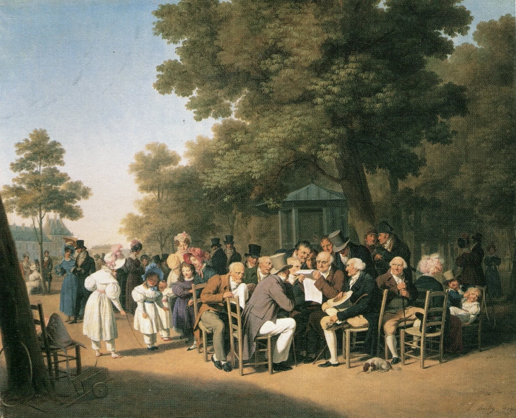 Politicians in the Tuileries Gardens, by Louis-Léopold Boilly, oil, 1832